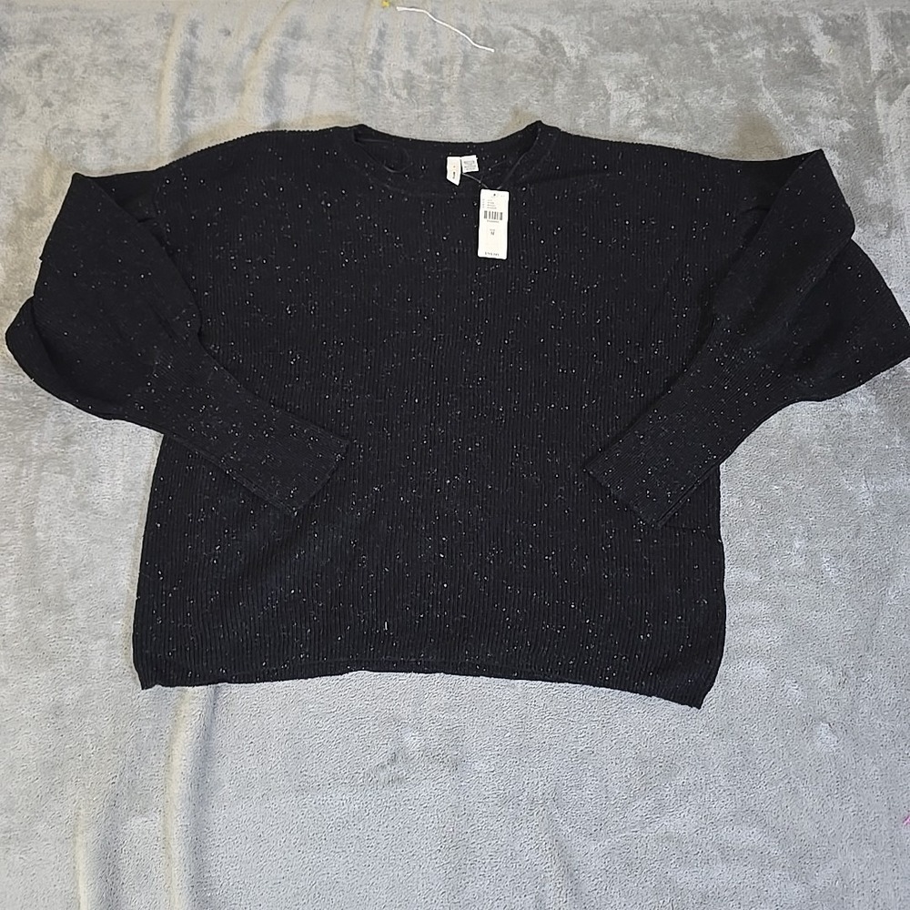 Anthropologie Moth Donegal Sweater Womens Medium‎ Black Spotted Casual Preppy